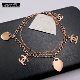 Браслет мед.сталь24К 10366 ( 17,5+4,5 см.)